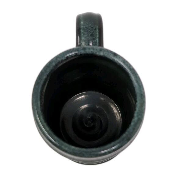 Deneen Pottery Bones Coffee Co Irish Cream Coffee Mug Green Stoneware Skeleton - Picture 6 of 11